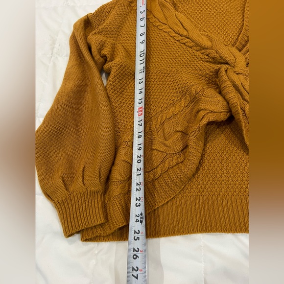 2X Full Circle Trends Sweater Mustard Yellow Brown Long Sleeve Top Plus Size - Picture 2 of 10
